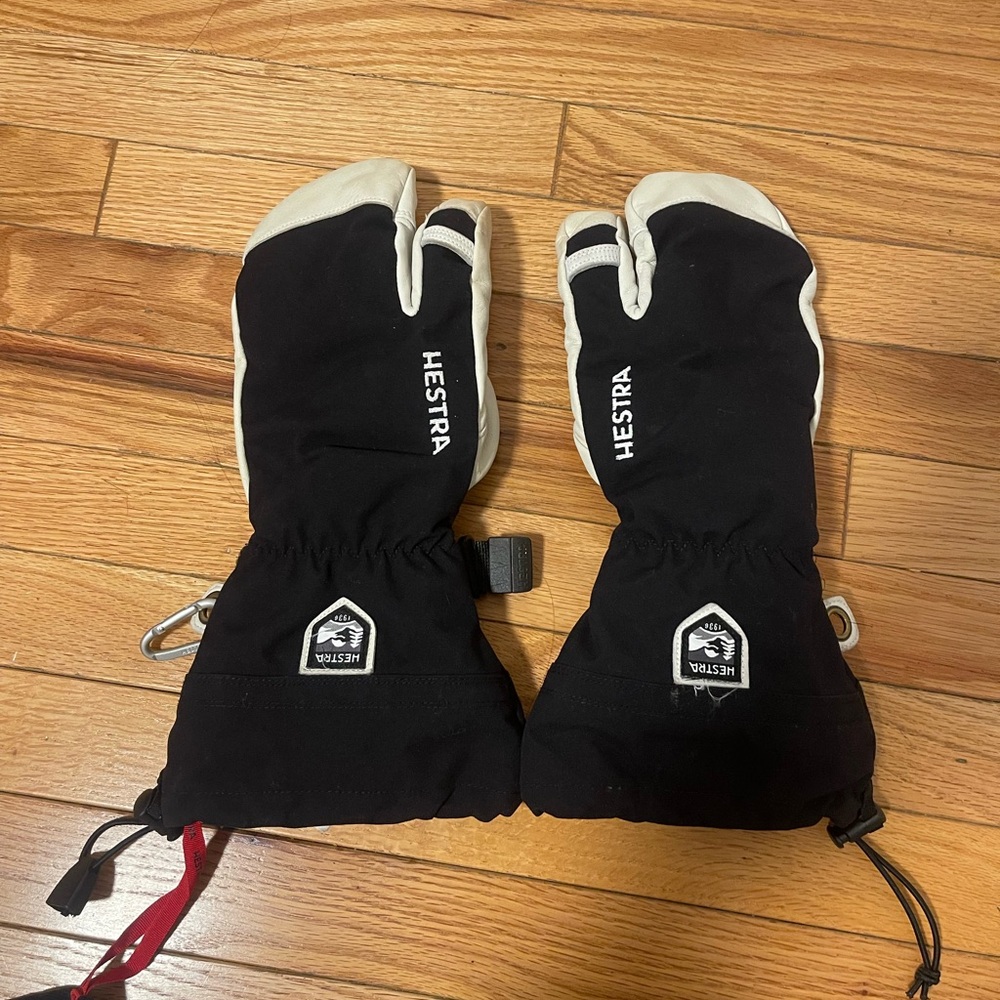 Hestra Black and White Split-Finger Mittens